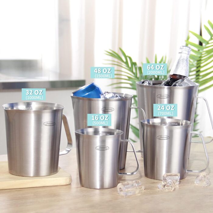 Мірний стакан 1 л, нержавіюча сталь Newness Focus on Stainless Steel