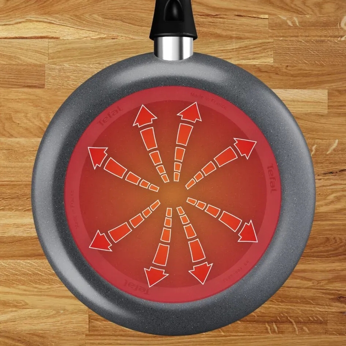 Сковорода ВОК Tefal Hard Stone,28см, алюміній, бакеліт, сірий