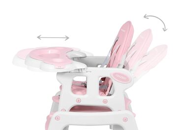 Дитячий стільчик для годування 5-в-1 рожевий Ricokids