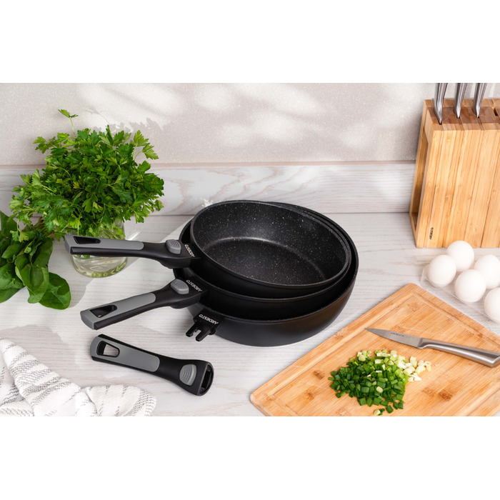 ARDESTO Сковорода глибока зі знімною ручкою Gemini Bari, 28см, алюміній, чорний