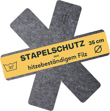 Сковорода вок індукційна 28 см - Сковорода вок з нержавіючої сталі для смаження у фритюрі та смаження - Для всіх типів плит - Жароміцна до 400C (захист для сковорідки, 35 см)