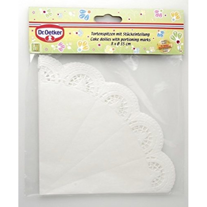 Набір паперових одноразових декоративних серветок під торт 8 шт Back - Helfer Dr. Oetker