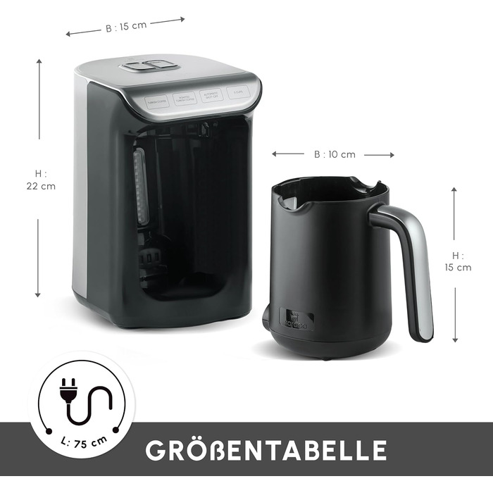 Турецька кавоварка ємність 5 чашок, 535 Вт KARACA