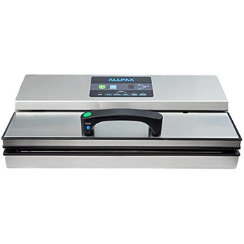Вакуумний пакувальник Allpax P 355, пристрій для запаювання плівкою харчових продуктів та делікатних продуктів, вакуумний пакувальник для запаювання та приготування їжі методом су-від, включаючи адаптерний шланг та 100 вакуумних пакетів (вакуумний пакувал