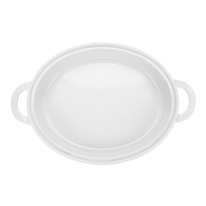 Овальна форма для запікання Fissman 31х25,5х6,5 см / 2,1 л зі скляною кришкою порцеляна (14159)
