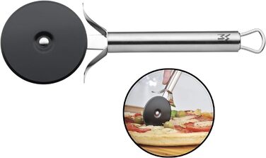 Різак для піци WMF Profi Plus 19,8 см, колесо для тіста з покриттям, ролик для піци, різак для піци, нержавіюча сталь Cromargan частково матова, можна мити в посудомийній машині (в комплекті з ложкою для морозива)