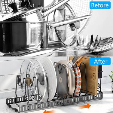 Підставки для посуду з 14 регульованими відділенями чорний ZLPBAO