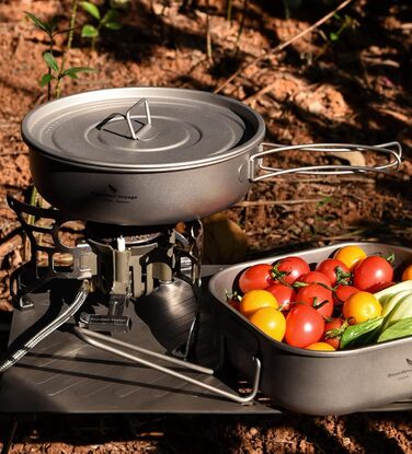 Кемпінгова сковорода з антипригарним покриттям з кришкою та складними ручками 19 см. iBasingo