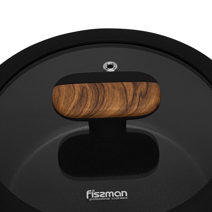 Ковш Fissman FEORELLA 16x8,5 см 1,45 л со стеклянной крышкой алюминий с антипригарным покрытием (14510)