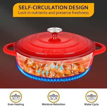 Чугунная кастрюля для выпечки хлеба 28 см, 3.5 л. Velaze