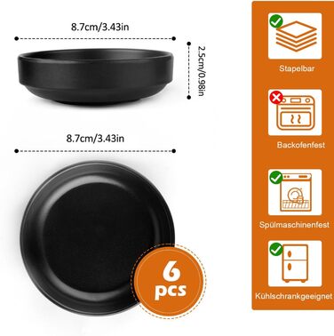 Універсальні миски для соусів 6 предметів чорний Generisch