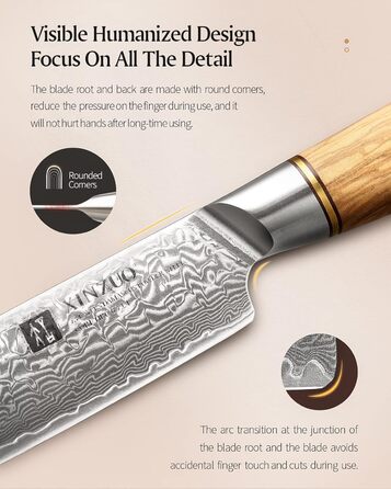 Ніж для обробки 25,3 см, дамаська сталь XINZUO