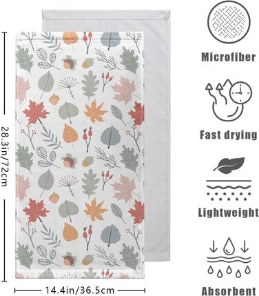 Різдвяні кухонні рушники Kwlegh, рушник для рук, різдвяна ялинка, цукерка-тростина, сніжинка, рушник для пальців, набір з 2 шт. , милий чоловічий банний рушник, високопоглинаючі рушники, 36 x (осіння рослина)