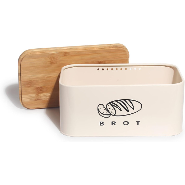 Хлібниця з кришкою 30 х 18 х 14 см бежевий Theo&Cleo