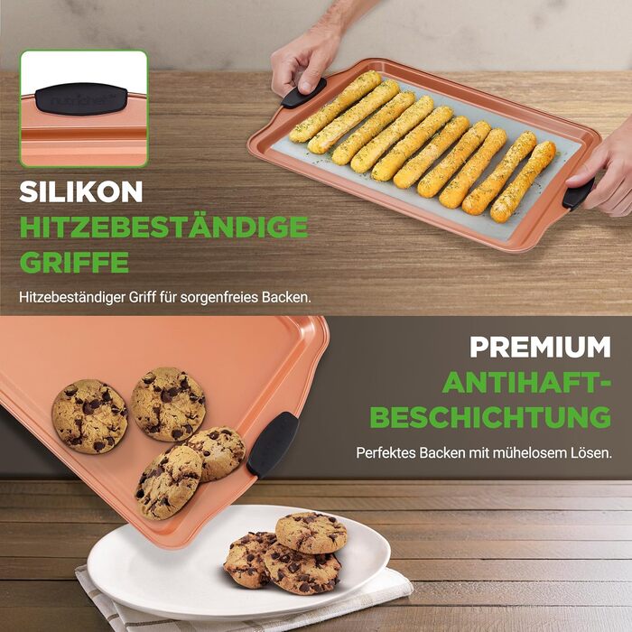 Набір форм для випікання NutriChef із 8 предметів набір форм для випікання, що включає форму для торта, деко, форму для хліба, форму для мафінів, рознімну форму, форму для піци, круглу форму для випікання та прямокутну форму для випікання. Міцні аксесуари