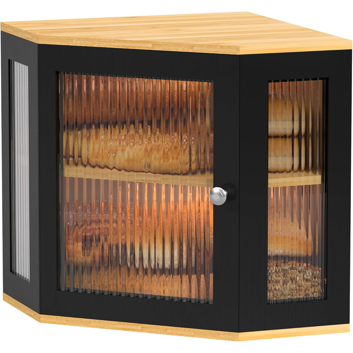 Хлібниця кутова бамбукова з 2 рівнями 32 x 32 x 35 см EXABANG