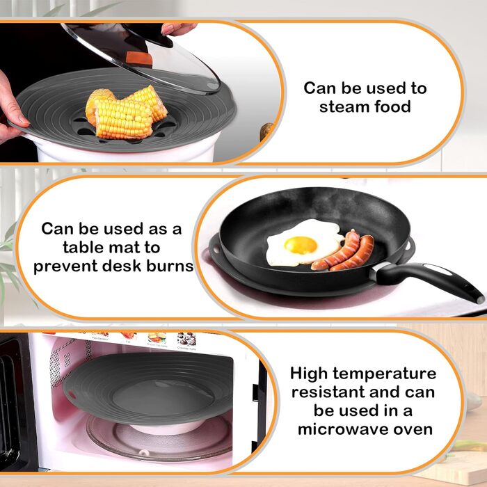 Кришка  із силіконовим захистом від википання 29 см LURNODY