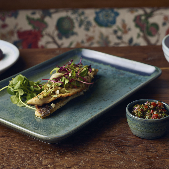 Блюдо прямоугольное 30*20 см, зеленое, Terra Porcelain Aqua Green, GenWare