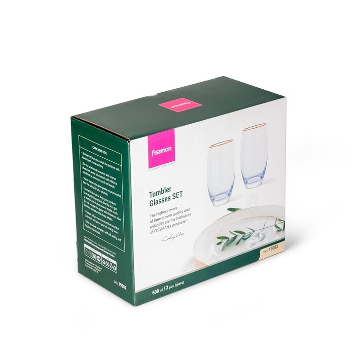 Набір з 2-х склянок Fissman 600 мл скло (19082)