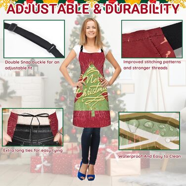 Набір з 4 різдвяних кухонних фартухів 70 x 80 см, різнокольорові FunChaos