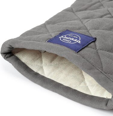 Рукавички для кухні Encasa Homes Extra Long для духовки та мікрохвильової печі (2 шт.) - Силіконові, сріблясті, термостійкі - Захищають руки від гарячого обладнання - (18 x 30 см, сірі)