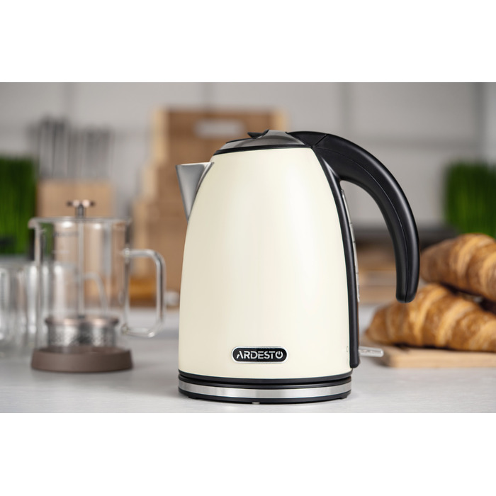 ARDESTO Електрочайник EEKL-F340BG 1.7л/2200Вт/strix контроль/нерж. сталь/бежевий