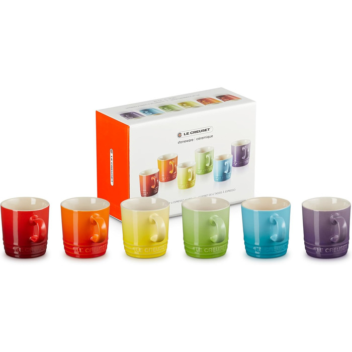 Набір із 6 чашок для еспресо 100 мл, різнокольоровий Le Creuset