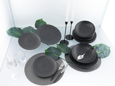 Набір тарілок на 4 персони, 12 предметів, Vesuvio Black Creatable