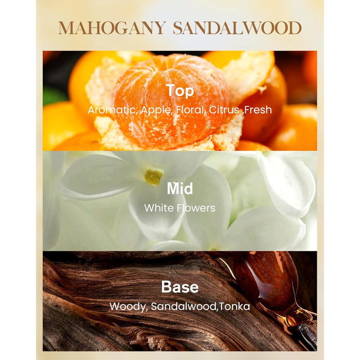 Ароматична свічка M&SENSE надзвичайно велика, час горіння 150 годин, натуральна ароматерапевтична свічка з 3 гнітами, сильний аромат, тривале горіння, подарункова свічка та прикраса для дому, подарунки для жінок (990 г, червоне дерево, сандалове дерево)