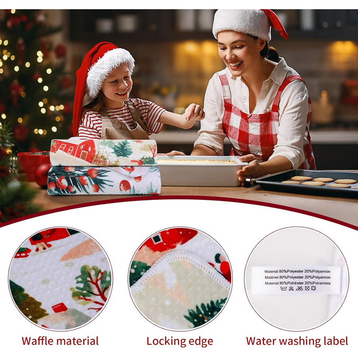 Набір з 2 різдвяних кухонних рушників 60 x 40 см VIVOTE