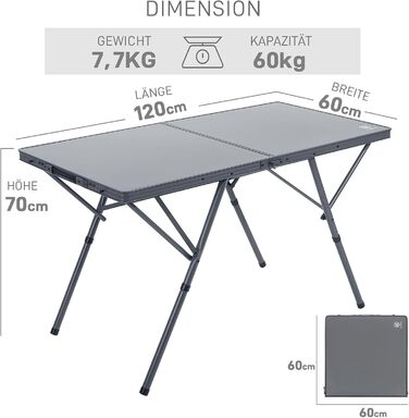 Складаний кемпінговий стіл 120 х 60 см EVER ADVANCED