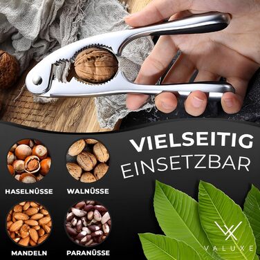 Щелкунчик премиум-класса VALUXE в эргономичном дизайне и с нескользящей ручкой - Эксклюзивный щелкунчик PRO с удовольствием раскалывает каждый грецкий орех - щипцы для орехов, открывалки для грецких орехов, открывалки для орехов (базовая линия)