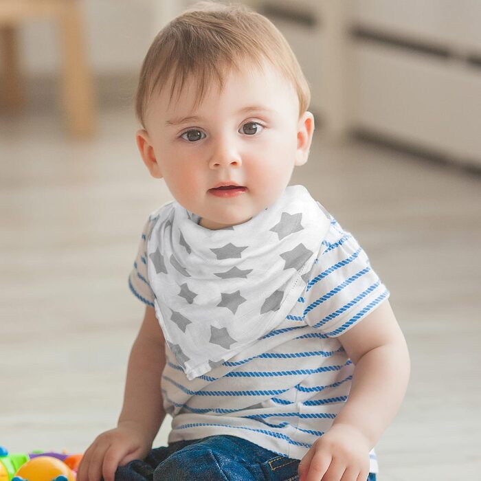 Муслінові серветки GLLQUEN для немовлят, 6 шт. бавовняних серветок для відрижки, 70 см x 70 см, абсорбуючі та дихаючі, ідеально підходять для очищення, витирання та покриття новонароджених (зірка, 6 шт.)