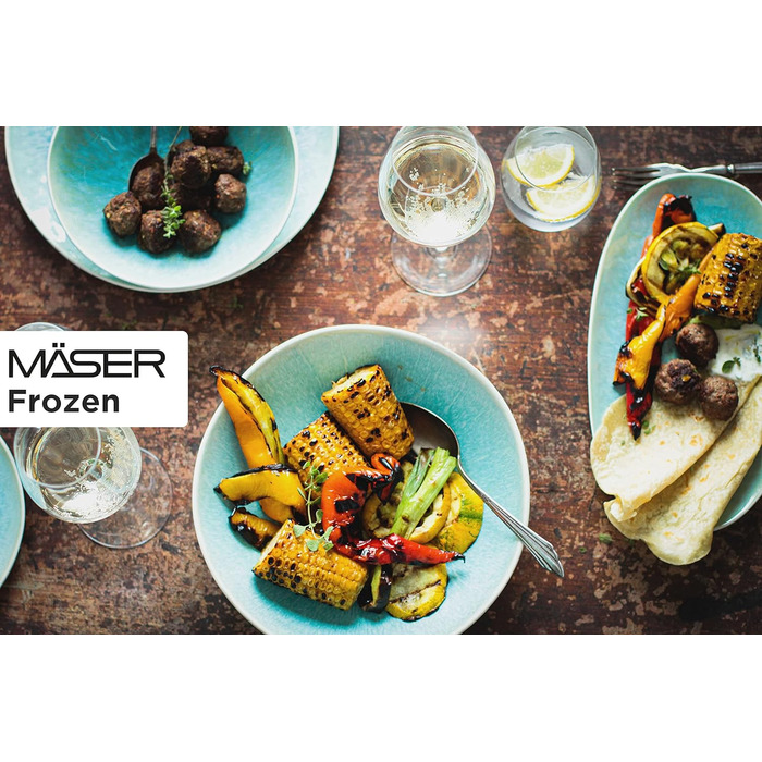 Набір сервірувальних тарілок Mser, керамограніт заморожений зелений, 39,0 x 21,0 x 25,0 сантиметрів бірюзово-зелений