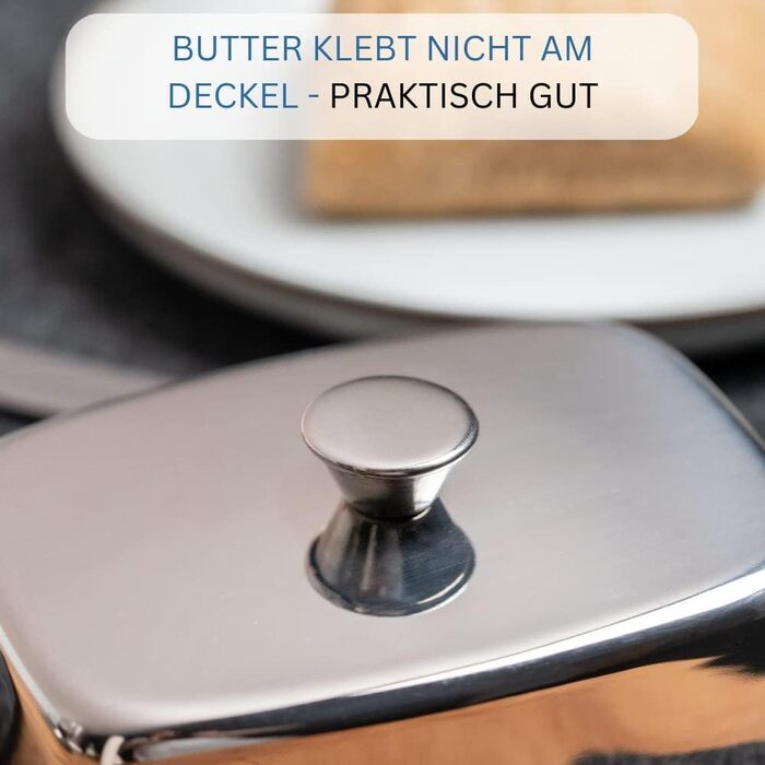 Маслянка Westmark - Ідеально підходить для сервірування та зберігання - Можна мити в посудомийній машині - Спеціальний рельєф для надійного захоплення (нержавіюча сталь, одинарна)