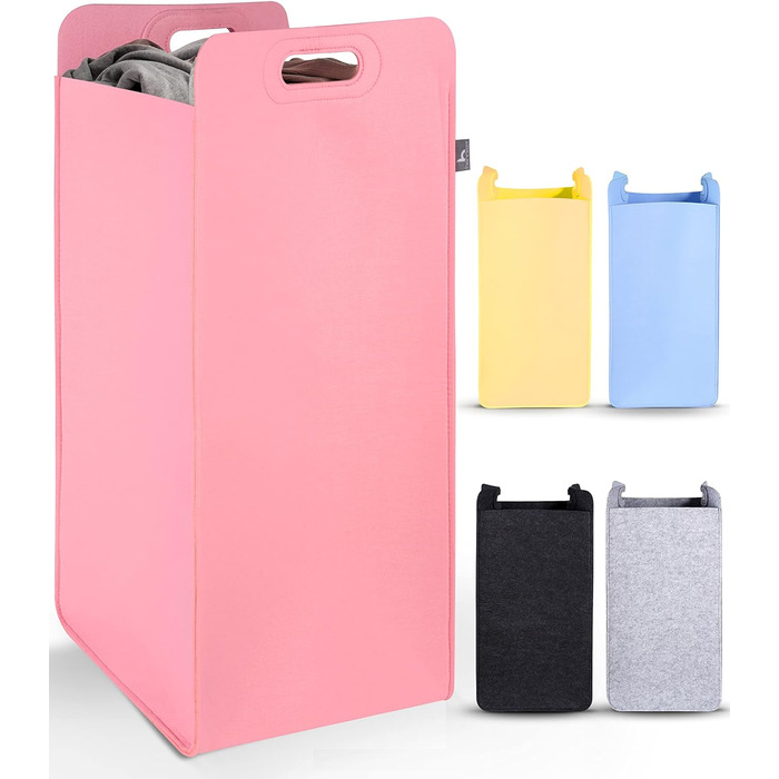 Кошики для зберігання, сумісні з IKEA KALLAX Shelf - Кошик для зберігання деревини Small Anthracite - Коробка для зберігання Полиця Кошик для зберігання - Паперовий ящик Кошик з фетру Складний кошик для білизни (75 л, рожевий)