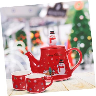 Керамический набор чайников с рождественским мотивом 550 мл снеговика. WEKADRIN