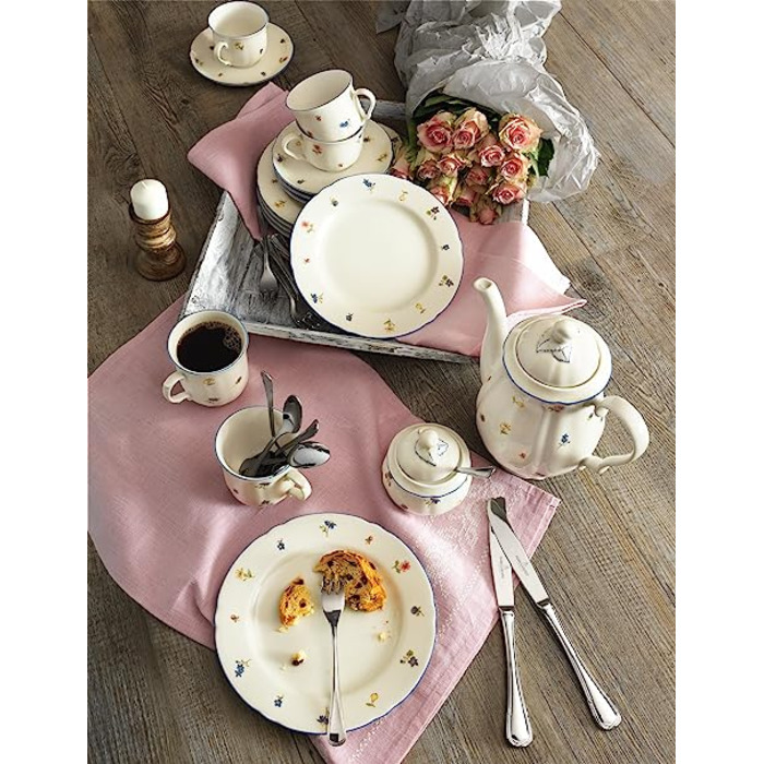 Набір столового посуду 30 предметів Streublume blauer Rand Marie-Luise Seltmann