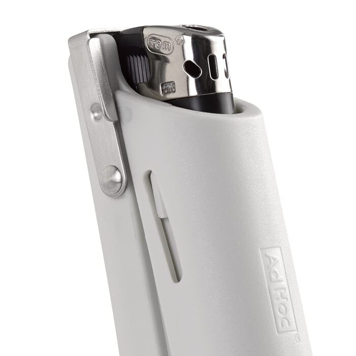 Подовжувач запальнички FIRE Finger, в т.ч. одноразова запальничка, пластик/нержавіюча сталь (світло-сірий), 22