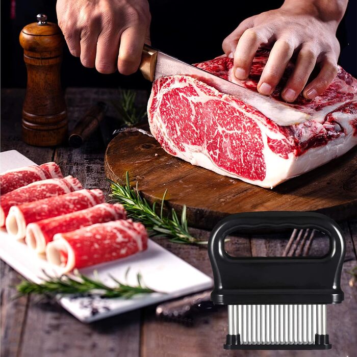 Прес для м'яса з нержавіючої сталі з 48 лезами чорний Leikurvo