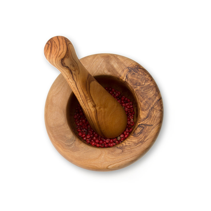 Ступка з товкачем з оливкового дерева 14 см Continenta