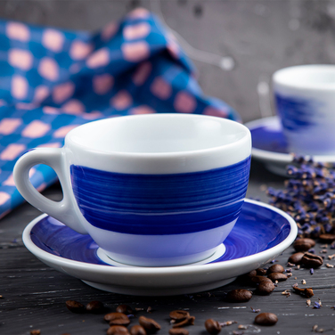 35135 Чашка caffe latte 350 мл Blue stroke B 'Verona Millecolori Hand Painted Brush stroke B Blue wi