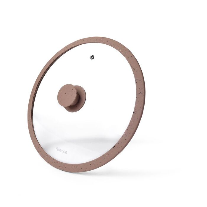 Кришка Fissman ARCADES 28 см з силіконовим ободом коричневий (9926)