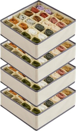 Набор из 4 органайзеров для носков и нижнего белья, хаки Lifewit