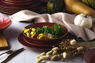 Набор посуды konsimo Combi на 6 персон Набор тарелок ALUMINA Modern 18 предметов Столовый сервиз - Сервиз и наборы посуды - Комбинированный сервиз на 6 персон - Сервиз для семьи - Посуда красочная Столовая посуда (Коттедж Марсала)