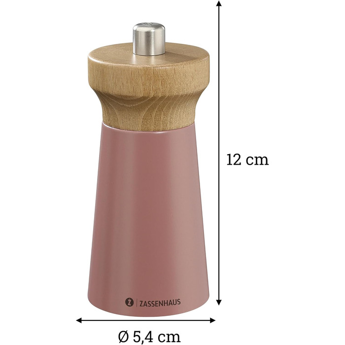 Песок Zassenhaus WESTERLAND лакированная древесина бука Фрезерная головка из древесины бука с бесступенчатой регулировкой высокопроизводительной керамической шлифовальной машины Мельница для специй для соли 12 см, Ø 5,4 см (мельница для перца, коралл, бук