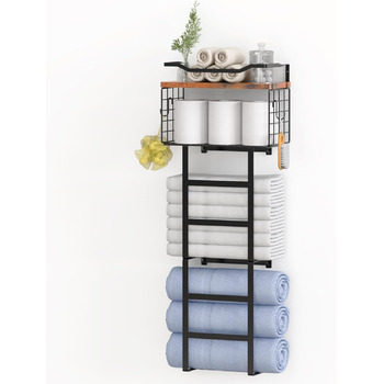 Настінний тримач для рушників чорний GLARETEX