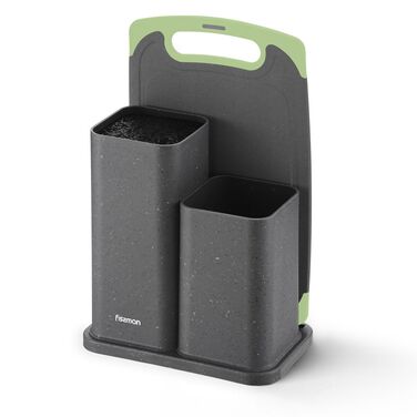 Подставка для хранения ножей и инструментов Fissman 21,5x13x23 см с разделочной доской (2871)