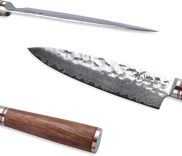 Ніж кухарський 20 см, дамаська сталь Wakoli