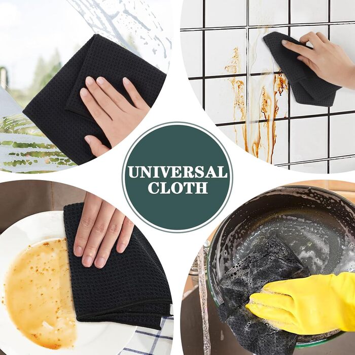 Кухонні рушники VIVOTE, рушники для гостей, подарункові, 40x60 см, 2 шт., м&39які кухонні рушники, абсорбуючі рушники (чорні 12)